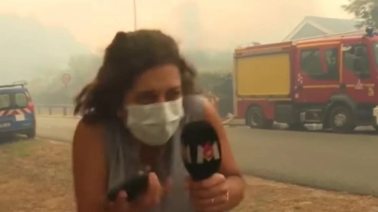 Ishte duke raportuar ‘live’ nga zjarret në Francë, bombola e gazit shpërthen pranë gazetares, ndërpritet menjëherë sinjali