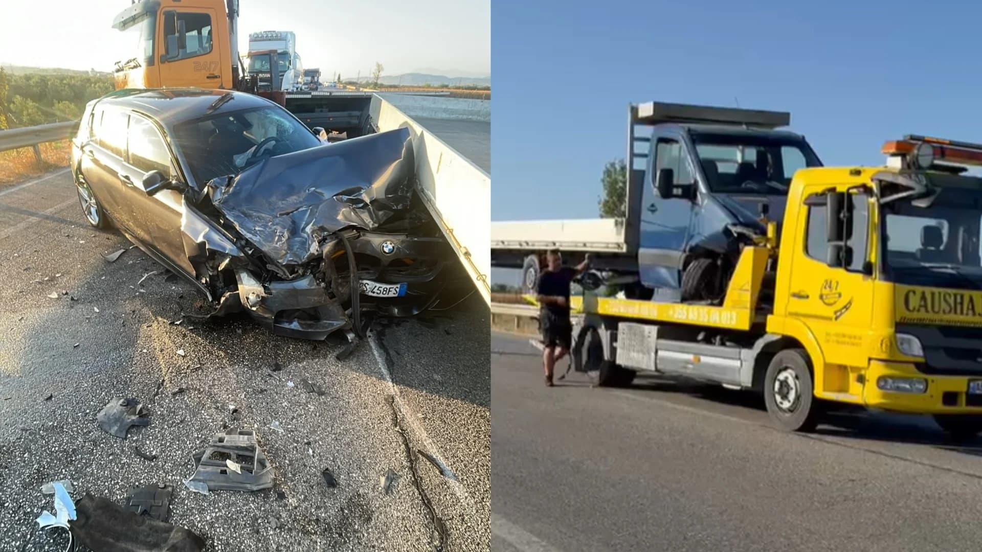Aksident në autostradën Levan-Tepelenë, përplasen tre automjete. Një person mbetet i lënduar