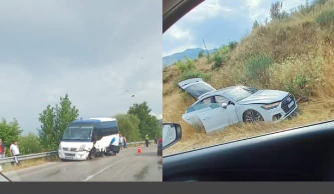 Aksident në kthesën e Viroit, përplaset mikrobusi me turistë me një Audi