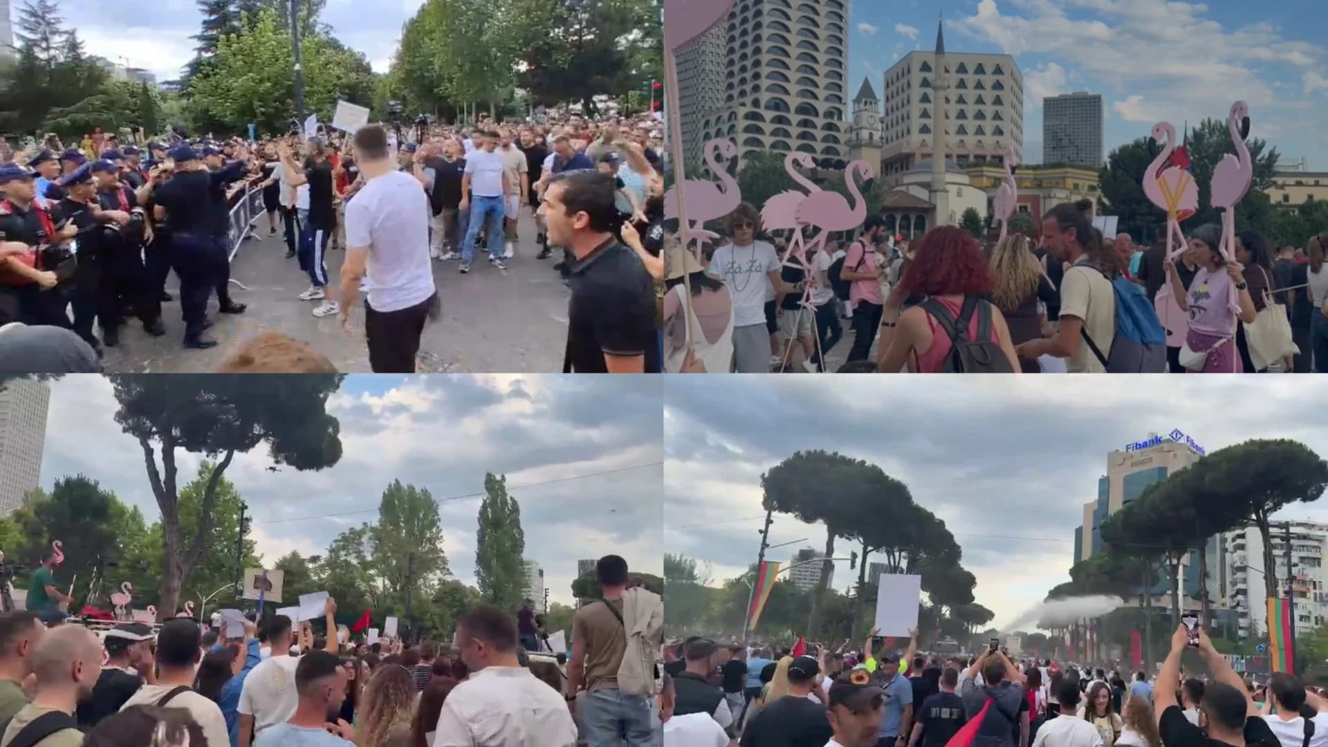 2 orë protestë në bulevard kundër projektit të Zvërnecit, qytetarët nuk i largon as shiu, thirrje për revolucion nga Kryeministria