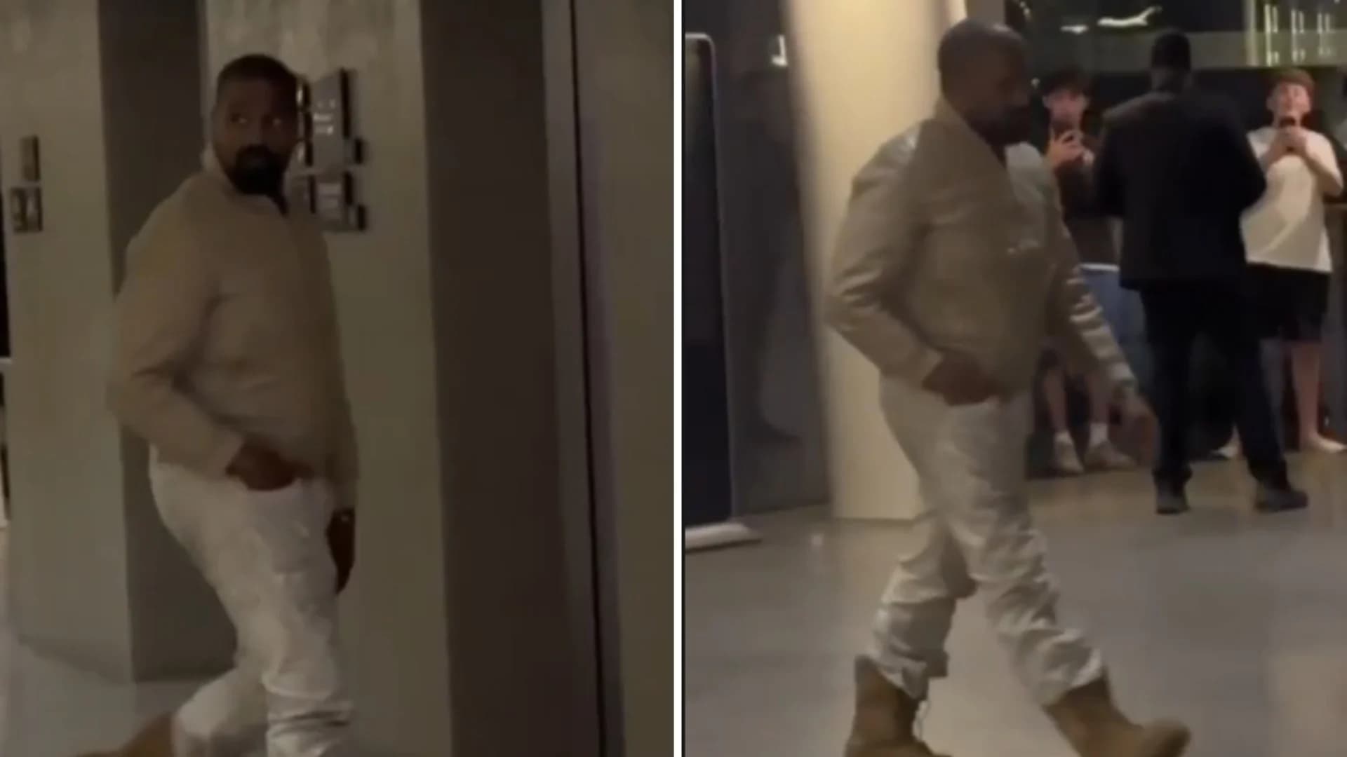I veshur me xhup dhe krejt i çlirët në ambientet e hotelit, Kanye West mbërrin në Tiranë për koncertin gjigant