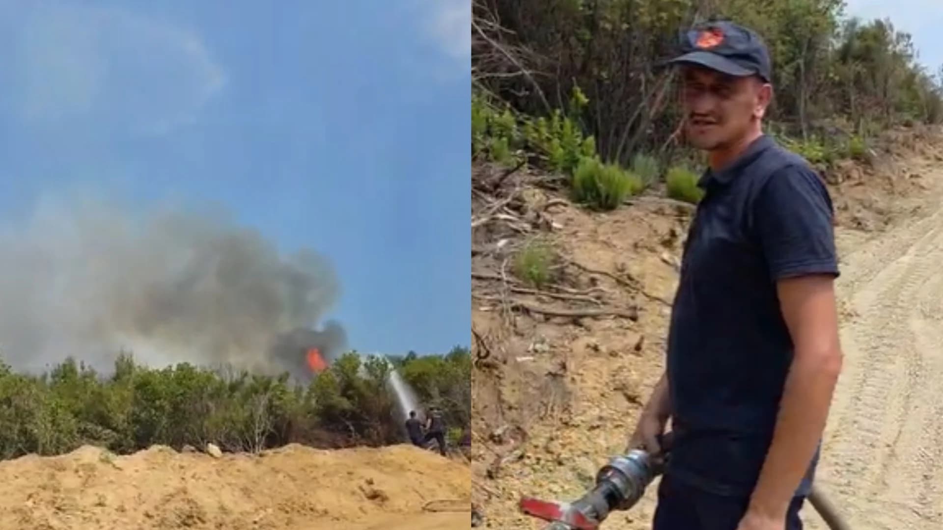 Zjarri në Priskën e Madhe mbetet jashtë kontrollit, zjarrfikësi: Situata është e komplikuar, pyjet e dendura dhe era favorizojnë përhapjen e flakëve