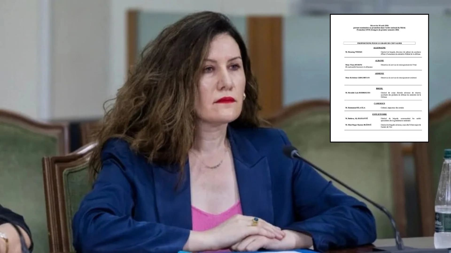 Dokumenti/ Emri i Vlora Hysenit në dekretin francez për Urdhrin Kombëtar të Meritës, ish kreu i SHISH mes të huajve të propozuar për gradën “Kalorës”
