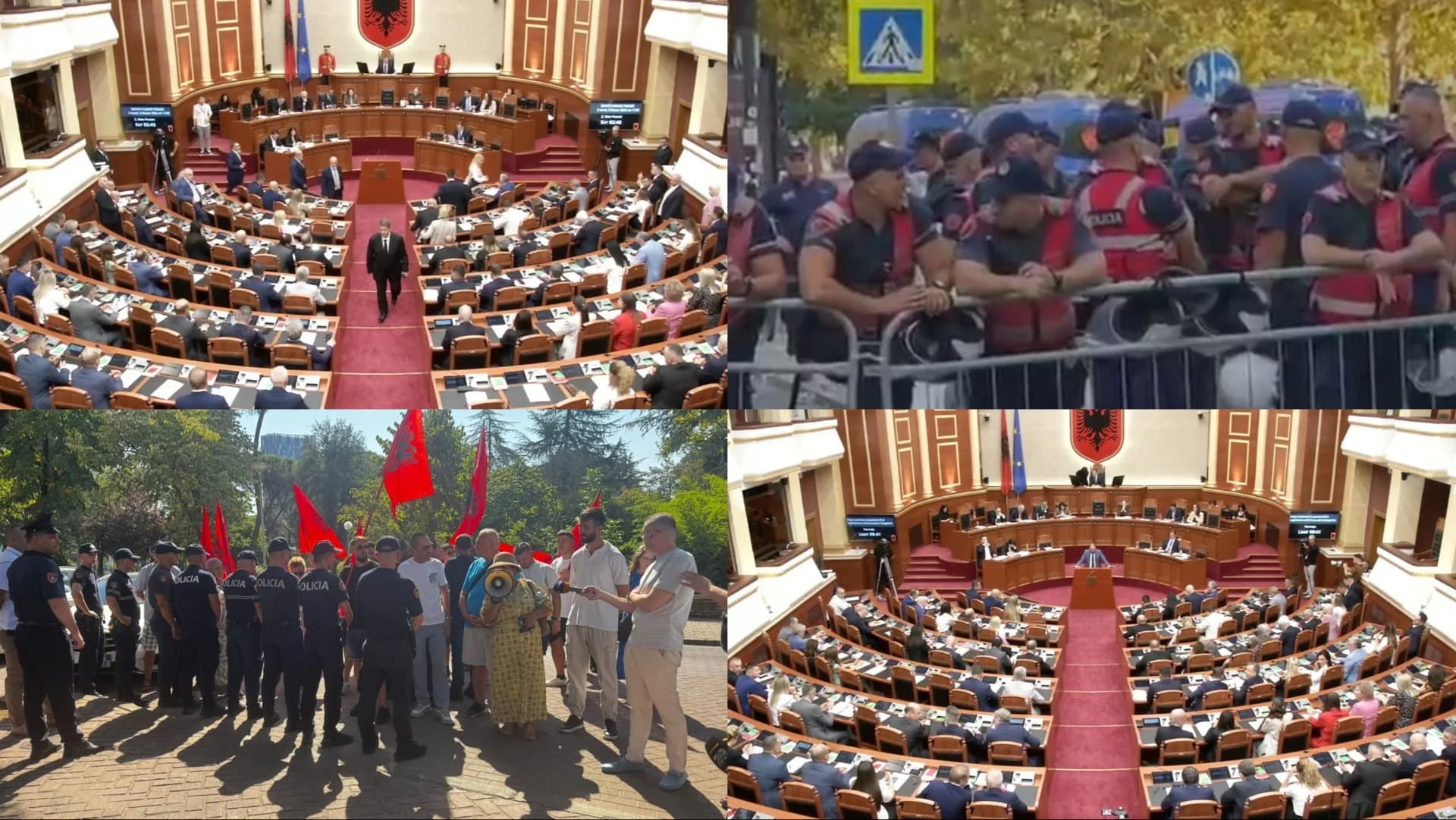 Brenda Kuvendit seancë plenare, ndërsa jashtë protestë! Nisin shoqërimet e para të tubuesve