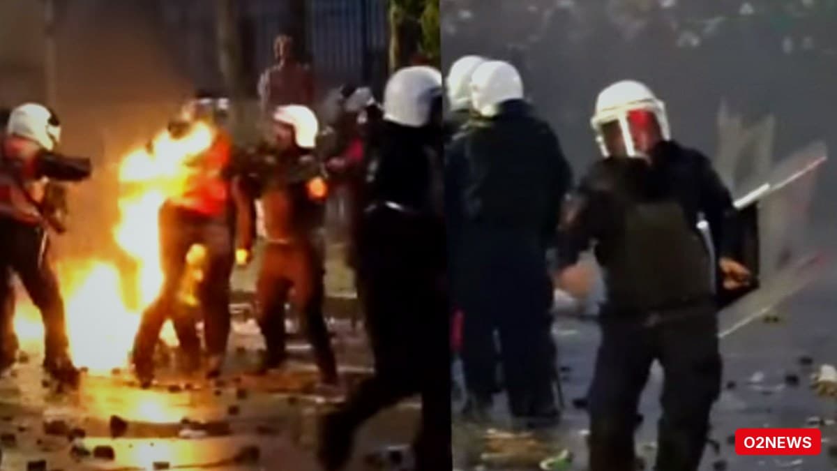 Dy efektivë policie të plagosur para Kryeministrisë; njëri përfshihet nga flakët